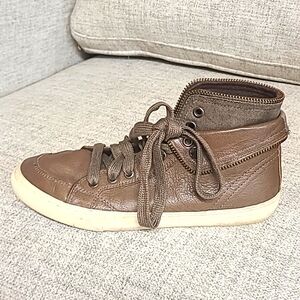 Geox leather canvas style sneakers high top